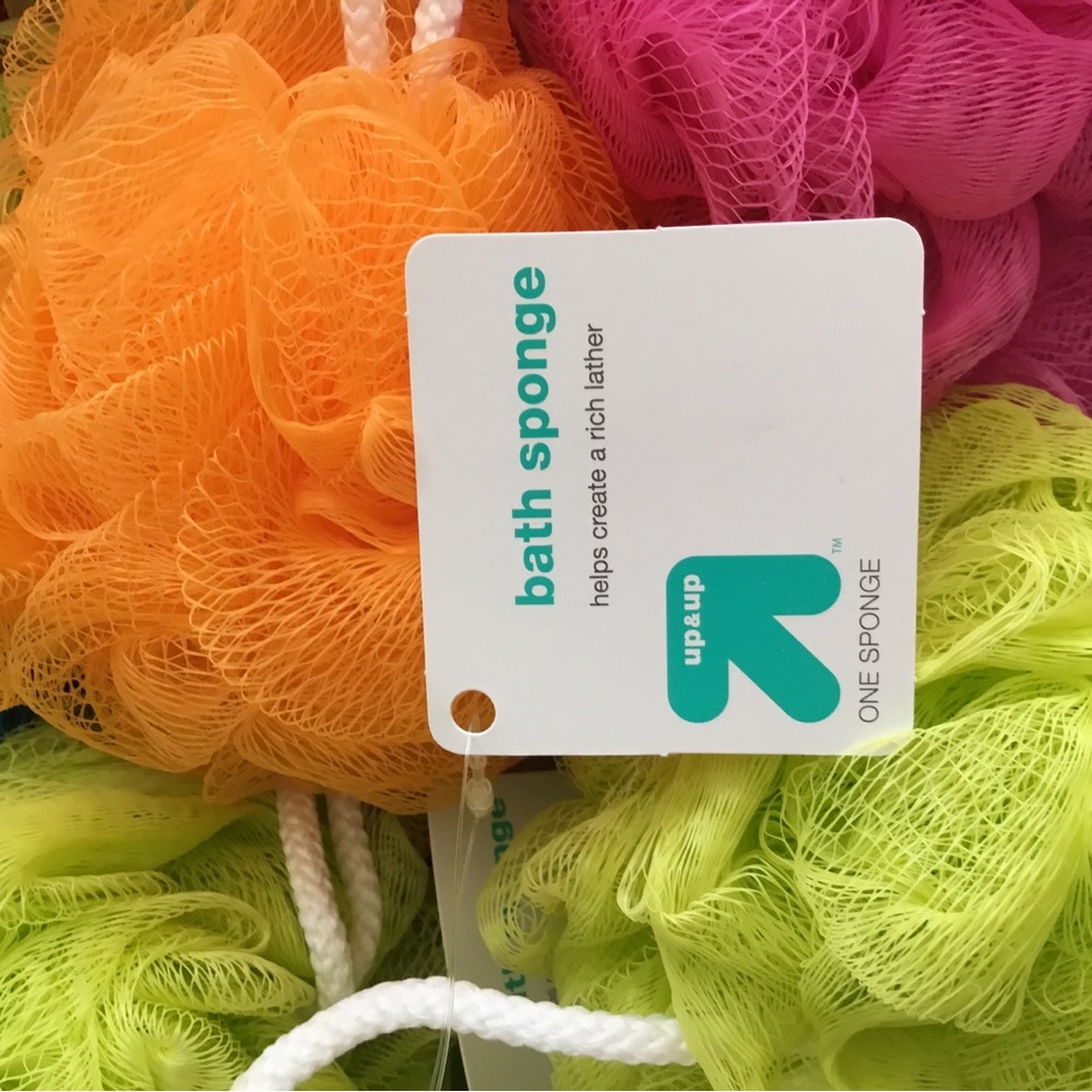 Bath Sponge Set of 2- Orange, Pink, or Green